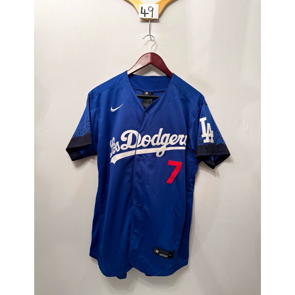 Nike Los Angeles Dodgers Julio Urias #7 Jersey Mens 40 Blue MLB
